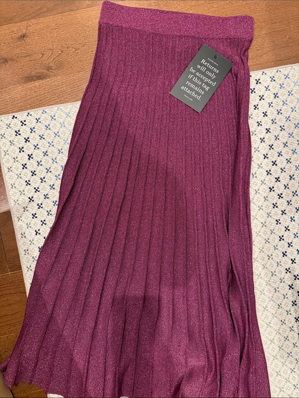 NWT Tuckernuck Shimmery Plum Pleated Midi Skirt - STILL ON SALE